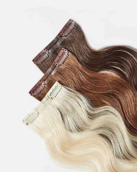 Customized color clip in hair extensions