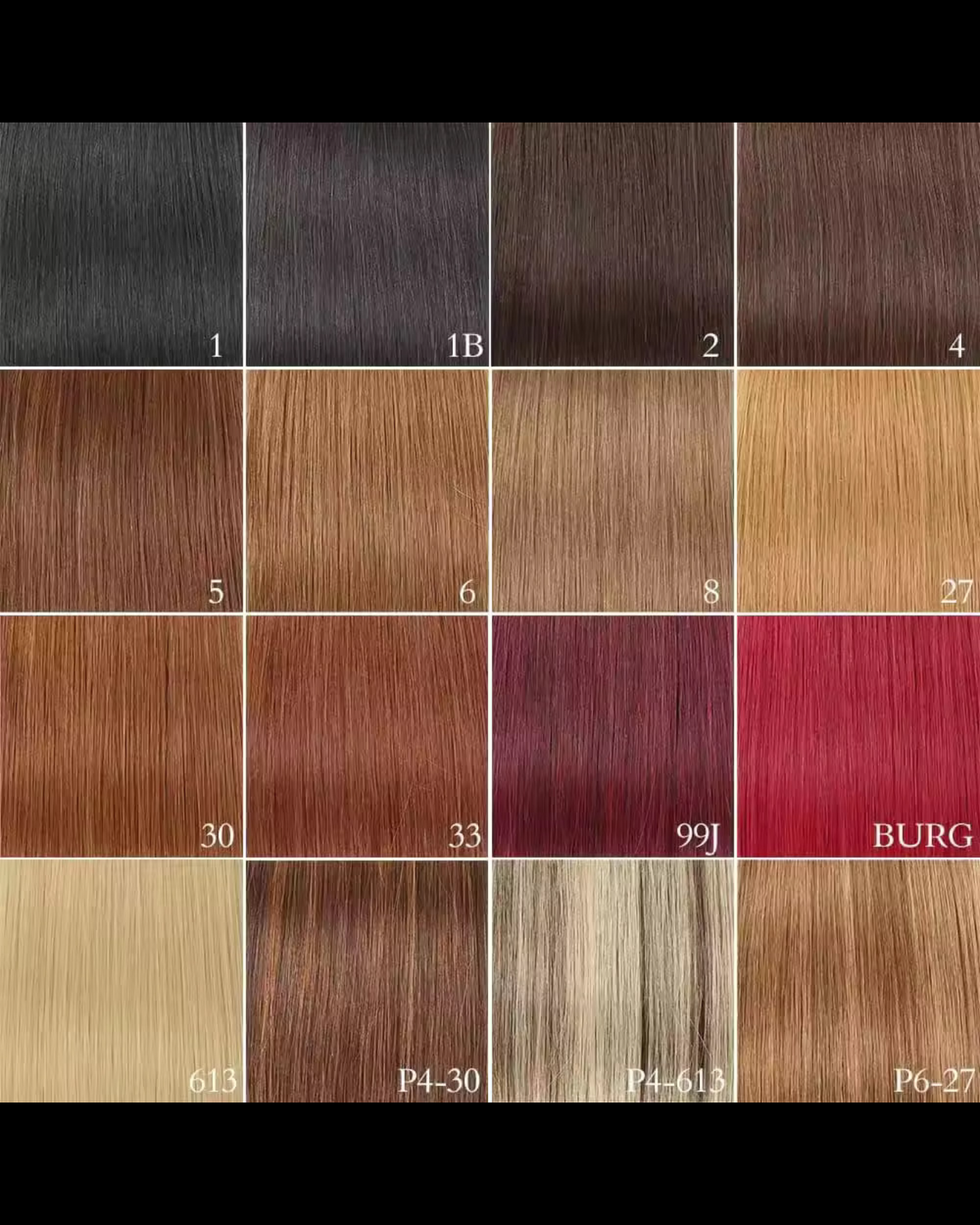 Customized color clip in hair extensions