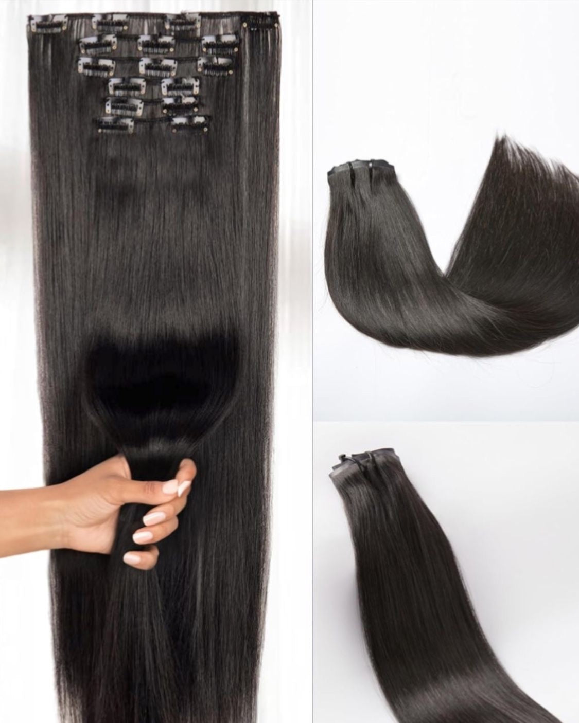 Virgin clip in hair extensions